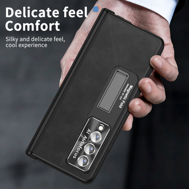 For Samsung Galaxy Z Fold4 Napa Pattern All-inclusive Magnetic Phone Case