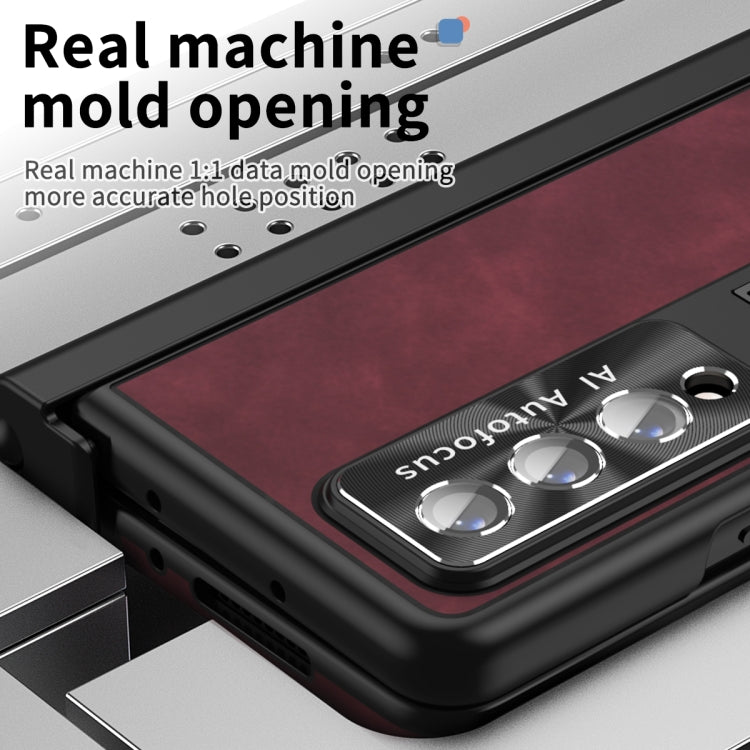 For Samsung Galaxy Z Fold4 Napa Pattern All-inclusive Magnetic Phone Case