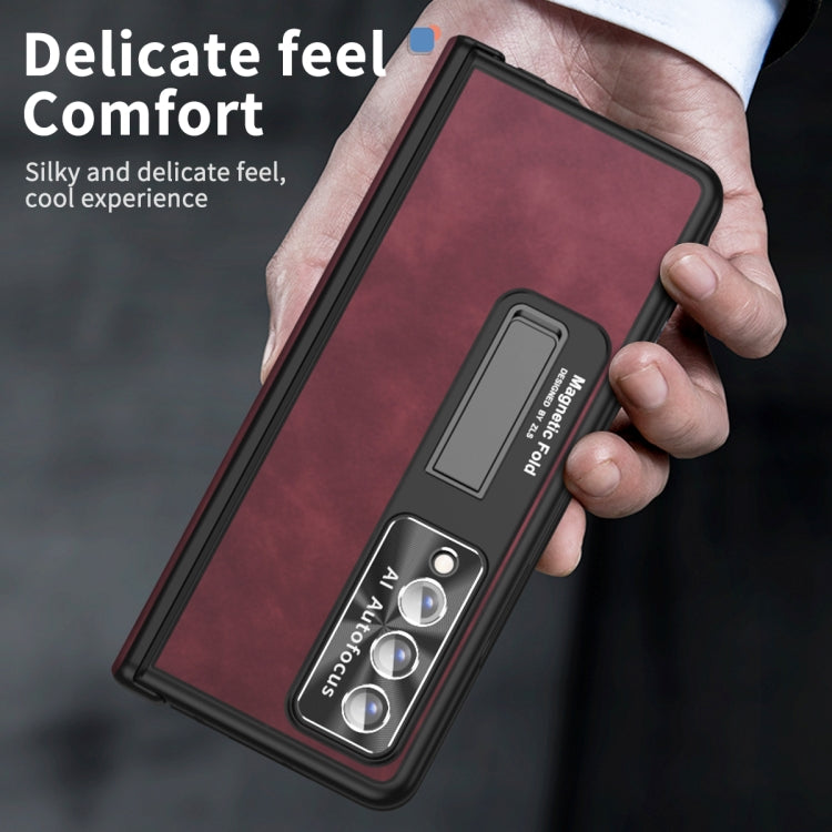 For Samsung Galaxy Z Fold4 Napa Pattern All-inclusive Magnetic Phone Case