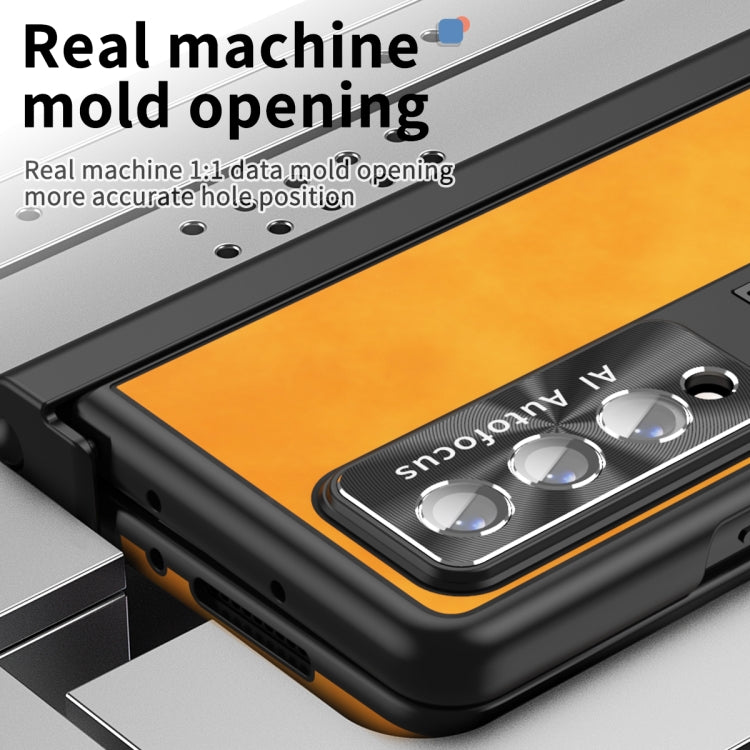 For Samsung Galaxy Z Fold4 Napa Pattern All-inclusive Magnetic Phone Case