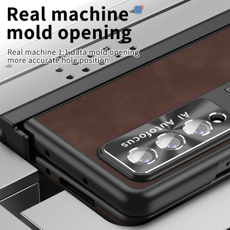 For Samsung Galaxy Z Fold4 Napa Pattern All-inclusive Magnetic Phone Case