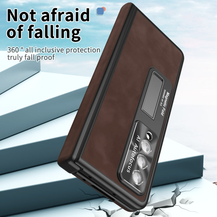 For Samsung Galaxy Z Fold4 Napa Pattern All-inclusive Magnetic Phone Case