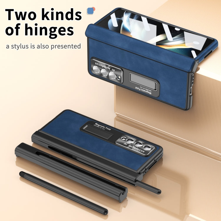 For Samsung Galaxy Z Fold4 Napa Pattern All-inclusive Magnetic Phone Case