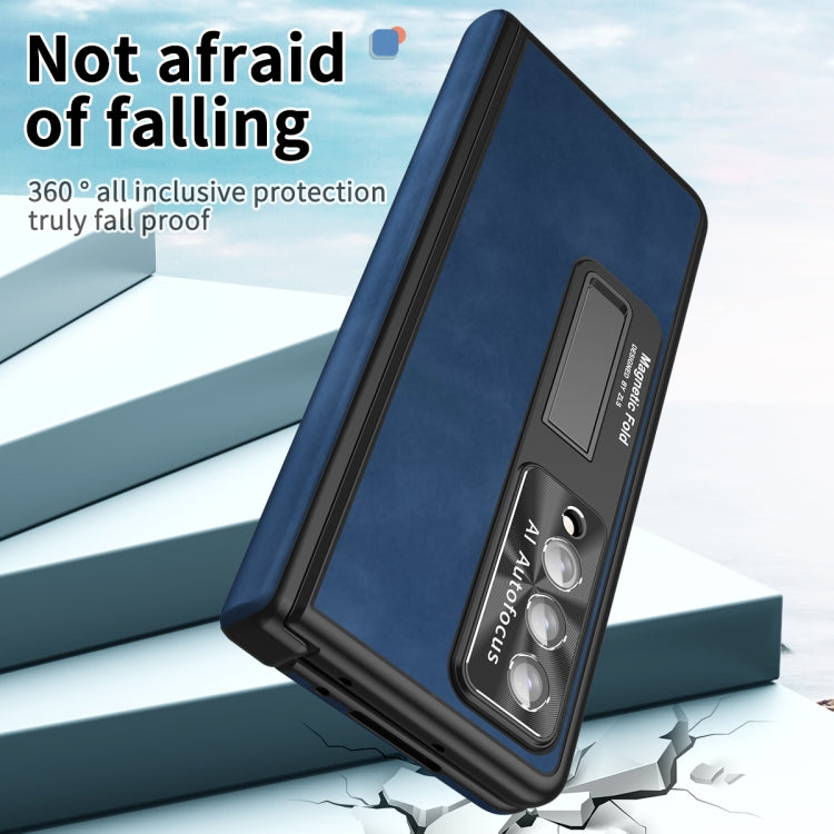 For Samsung Galaxy Z Fold4 Napa Pattern All-inclusive Magnetic Phone Case
