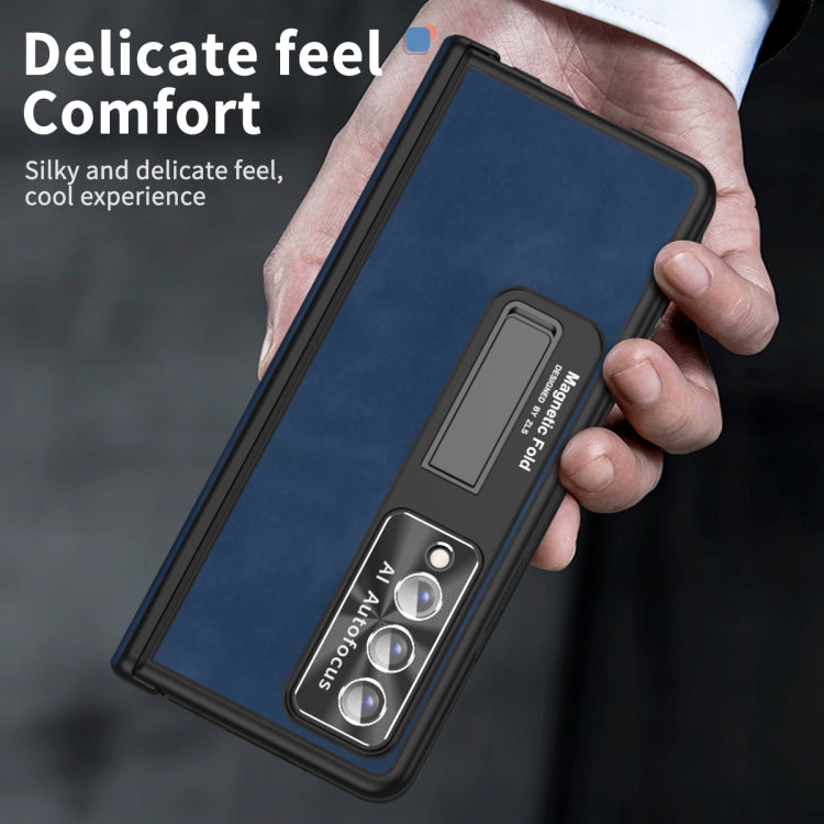 For Samsung Galaxy Z Fold4 Napa Pattern All-inclusive Magnetic Phone Case