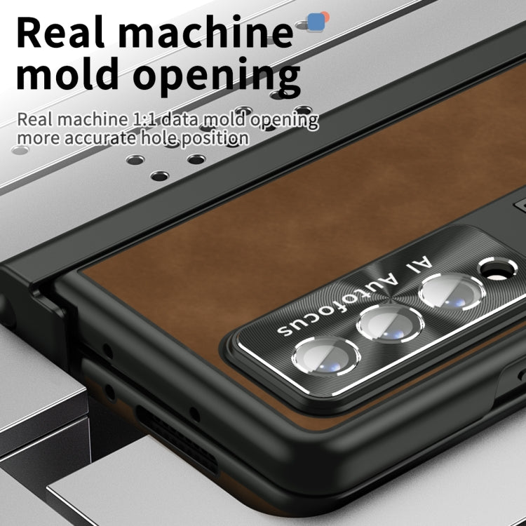 For Samsung Galaxy Z Fold4 Napa Pattern All-inclusive Magnetic Phone Case