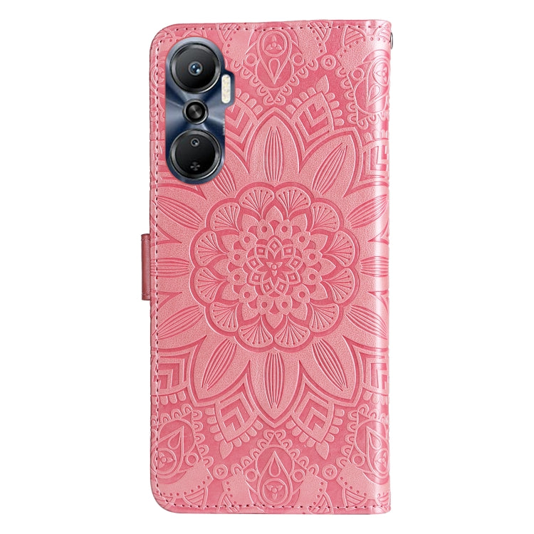 For Infinix Hot 20 4G Embossed Sunflower Leather Phone Case