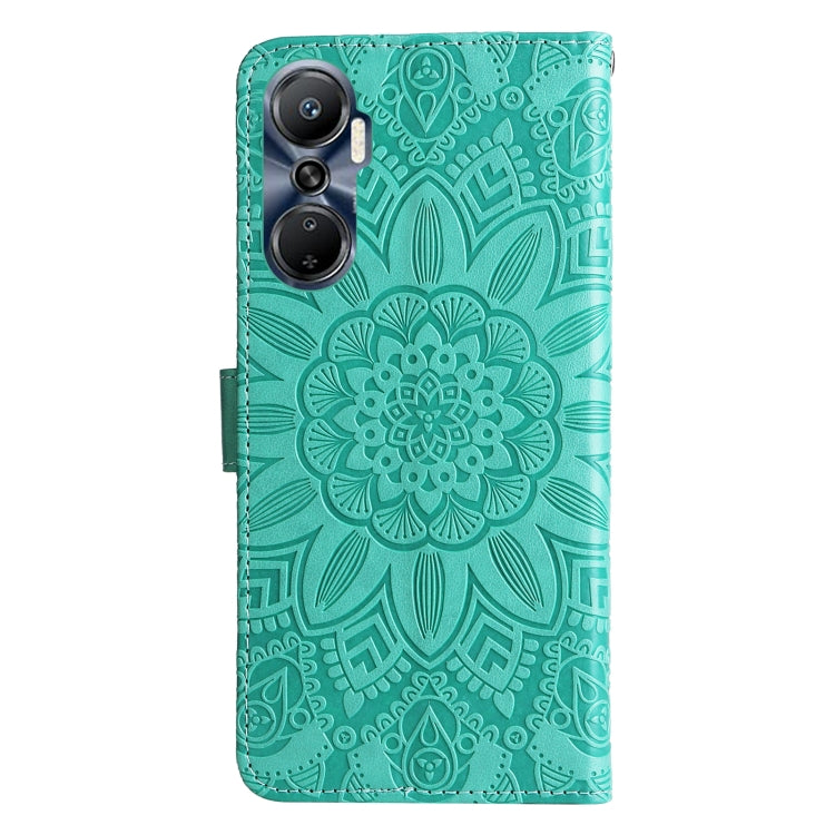 For Infinix Hot 20 4G Embossed Sunflower Leather Phone Case