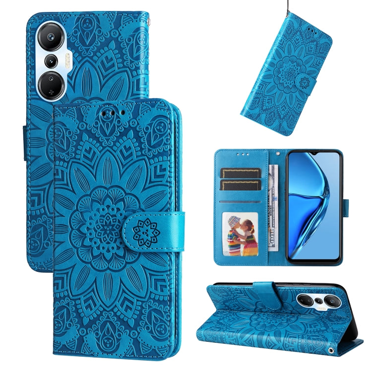 For Infinix Hot 20s Embossed Sunflower Leather Phone Case
