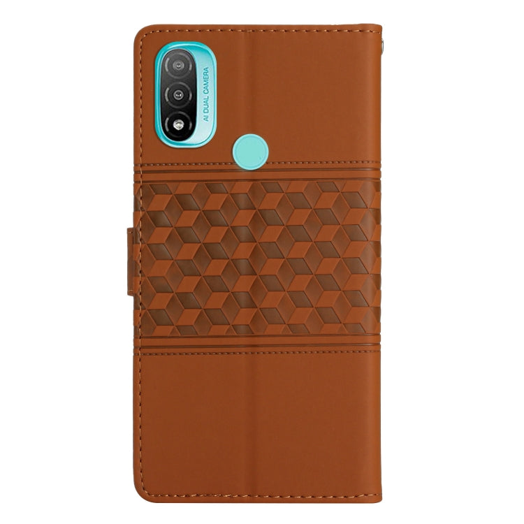 For Motorola Moto E20 / E30 / E40 Diamond Embossed Skin Feel Leather Phone Case with Lanyard