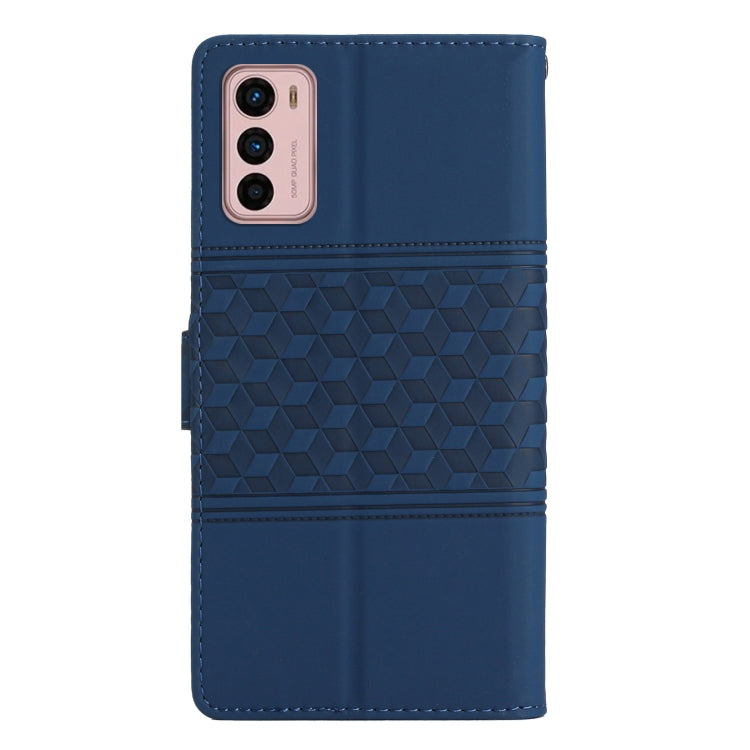 For Motorola Moto G42 Diamond Embossed Skin Feel Leather Phone Case with Lanyard