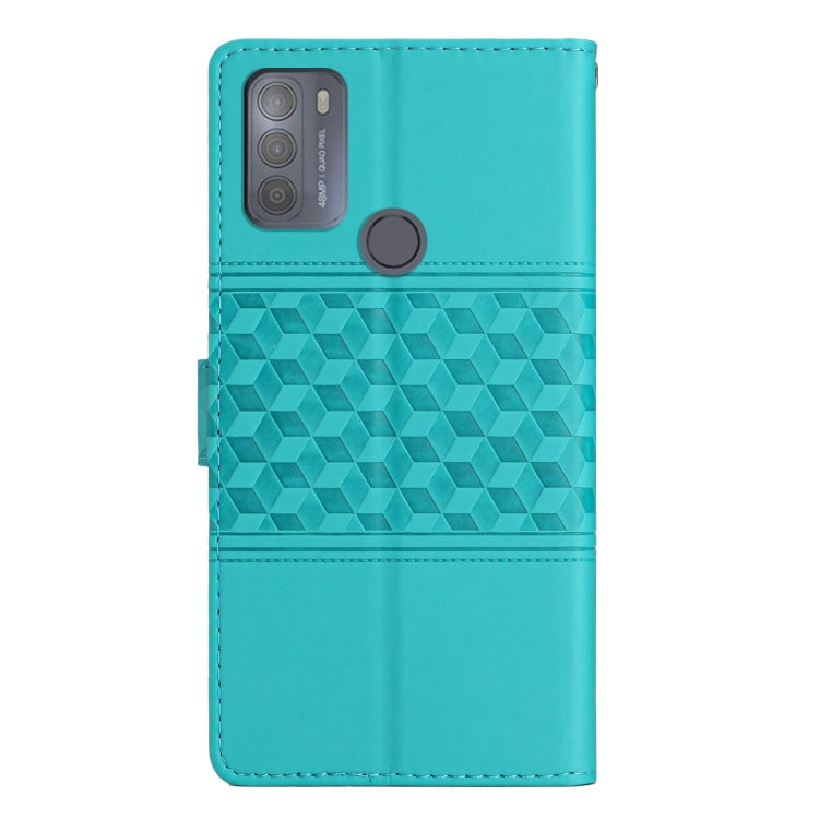 For Motorola Moto G50 Diamond Embossed Skin Feel Leather Phone Case with Lanyard