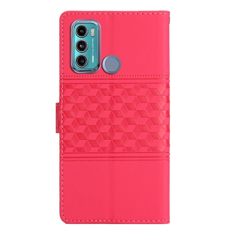 For Motorola Moto G60 / G40 Fushion Diamond Embossed Skin Feel Leather Phone Case with Lanyard