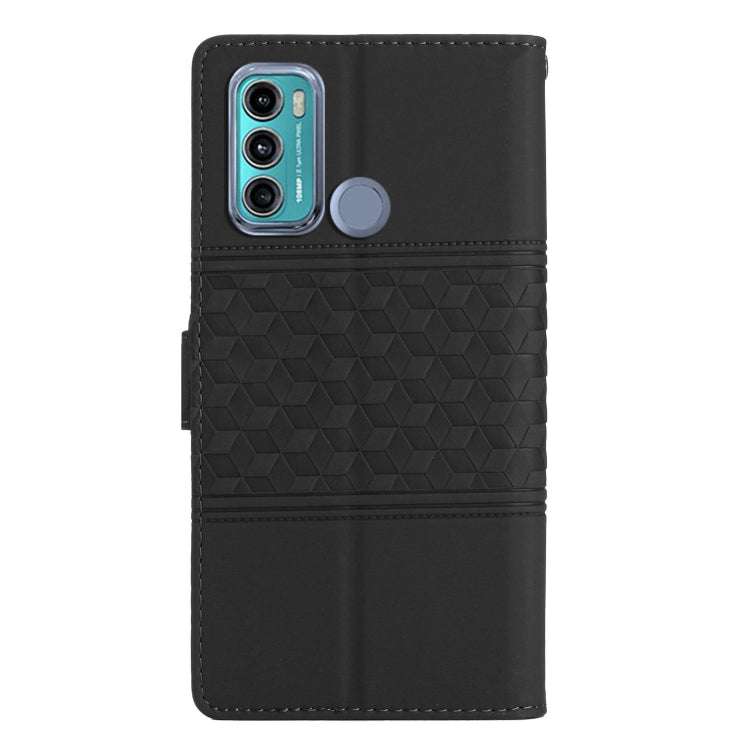 For Motorola Moto G60 / G40 Fushion Diamond Embossed Skin Feel Leather Phone Case with Lanyard