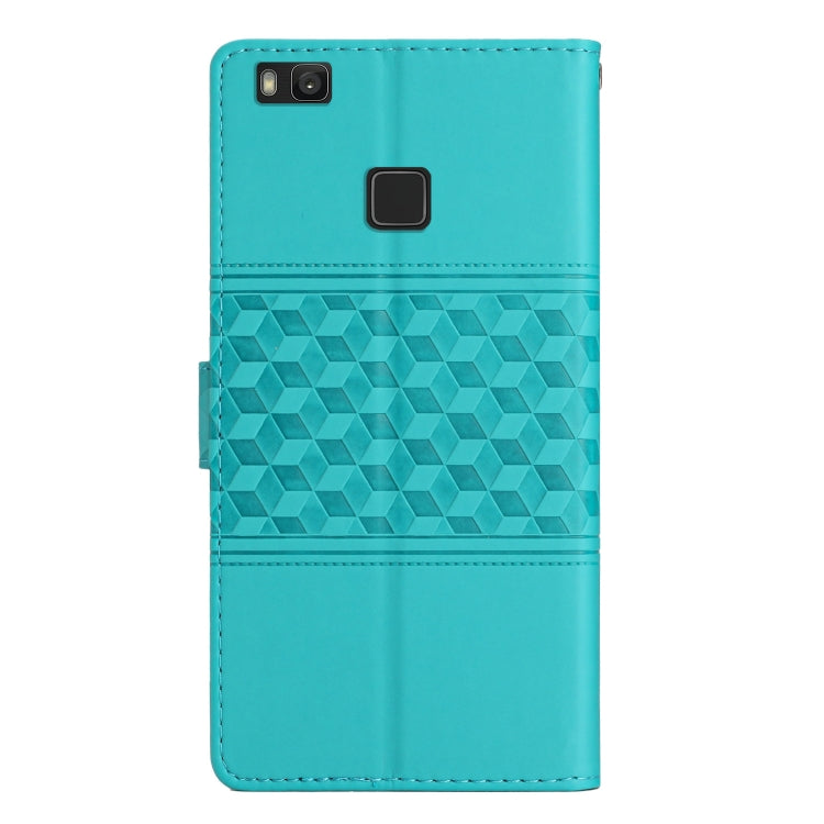 For Huawei P9 Lite Diamond Embossed Skin Feel Leather Phone Case with Lanyard