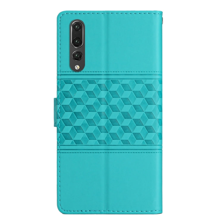 For Huawei P20 Pro Diamond Embossed Skin Feel Leather Phone Case with Lanyard