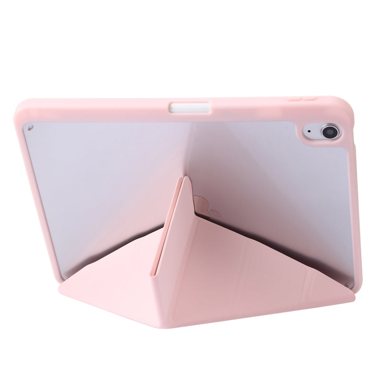For iPad 10th Gen 10.9 2022 Deformation Transparent Acrylic Leather Tablet Case