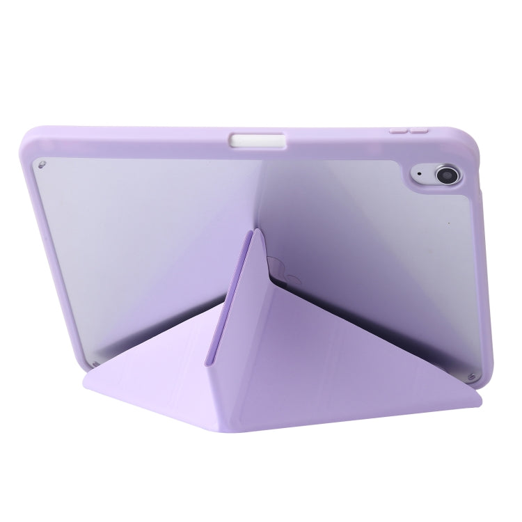 For iPad 10th Gen 10.9 2022 Deformation Transparent Acrylic Leather Tablet Case