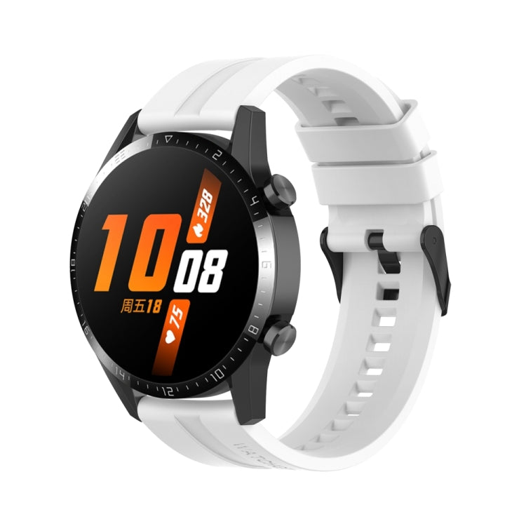 For Huawei Watch 3 Pro New 20mm Silicone Black Buckle Watch Band