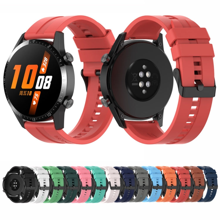For Huawei Watch 3 Pro New 20mm Silicone Black Buckle Watch Band