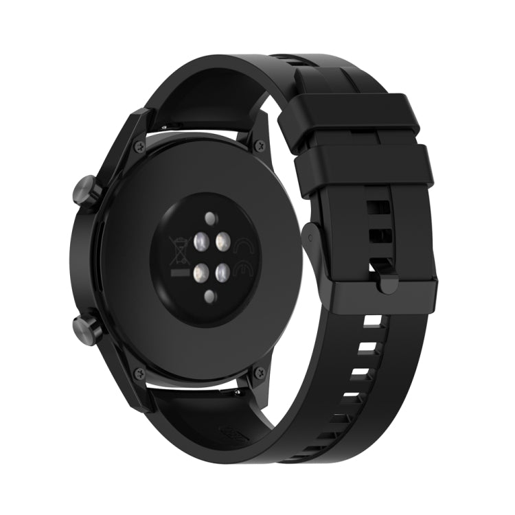 For Huawei Watch Buds 22mm Silicone Black Buckle Watch Band