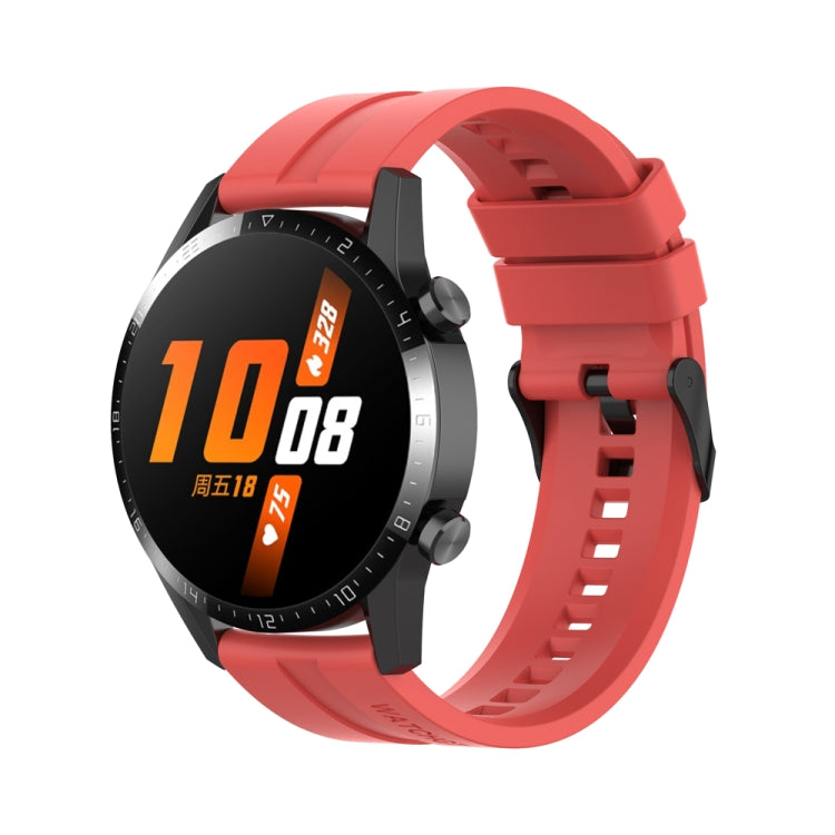 For Huawei Watch Buds 22mm Silicone Black Buckle Watch Band