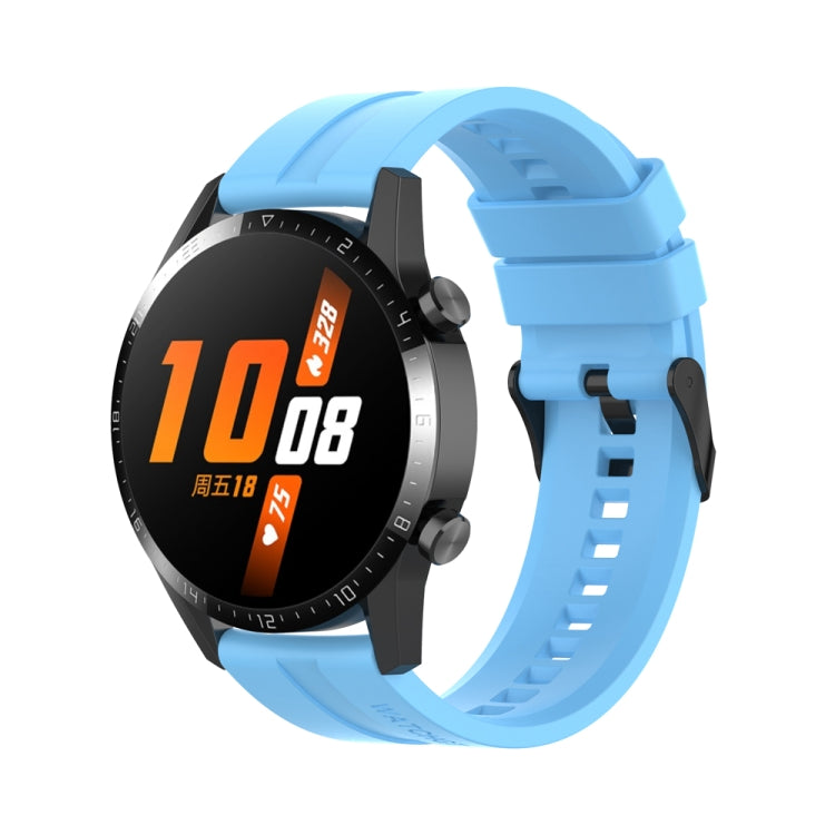 For Huawei Watch Buds 22mm Silicone Black Buckle Watch Band