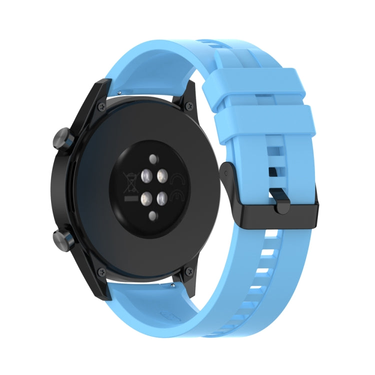 For Huawei Watch Buds 22mm Silicone Black Buckle Watch Band