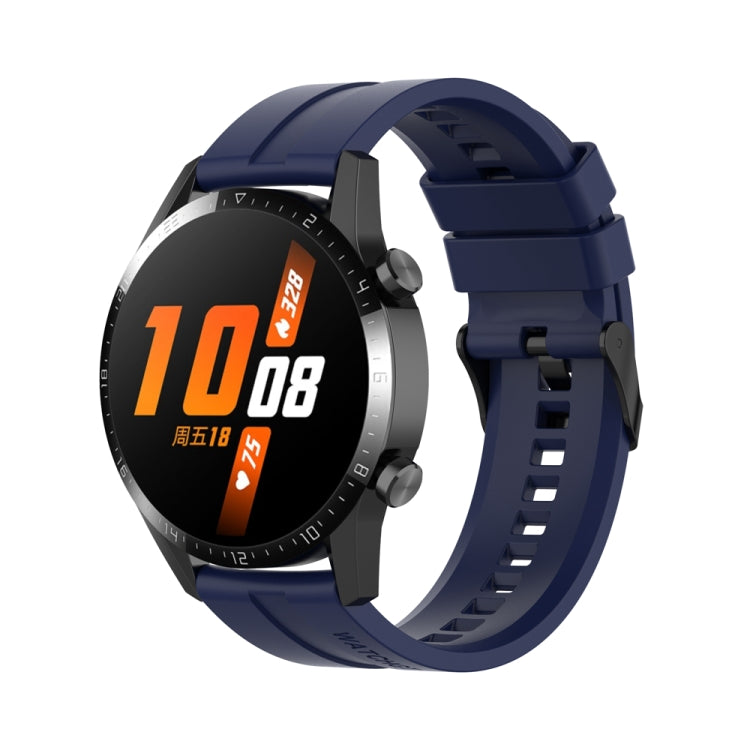 For Huawei Watch Buds 22mm Silicone Black Buckle Watch Band