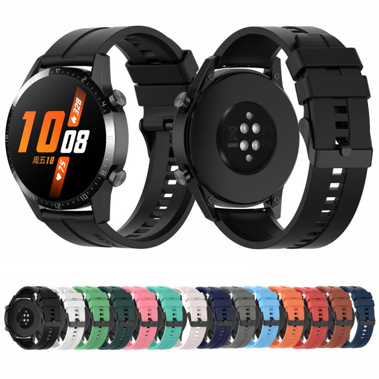 For Huawei Watch Buds 22mm Silicone Black Buckle Watch Band