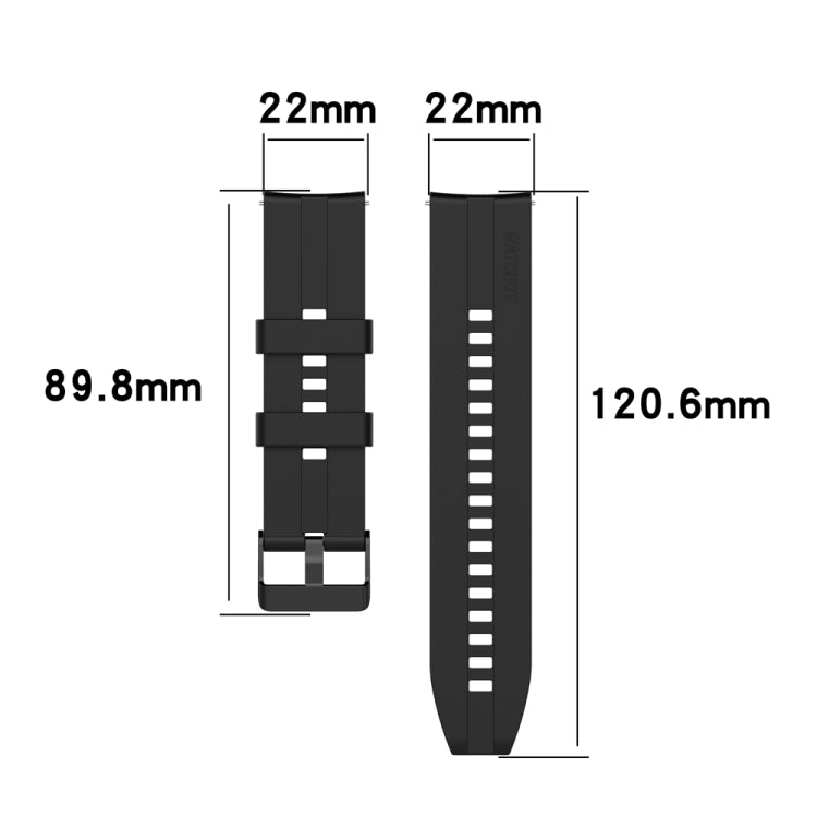 For Huawei Watch Buds 22mm Silicone Black Buckle Watch Band