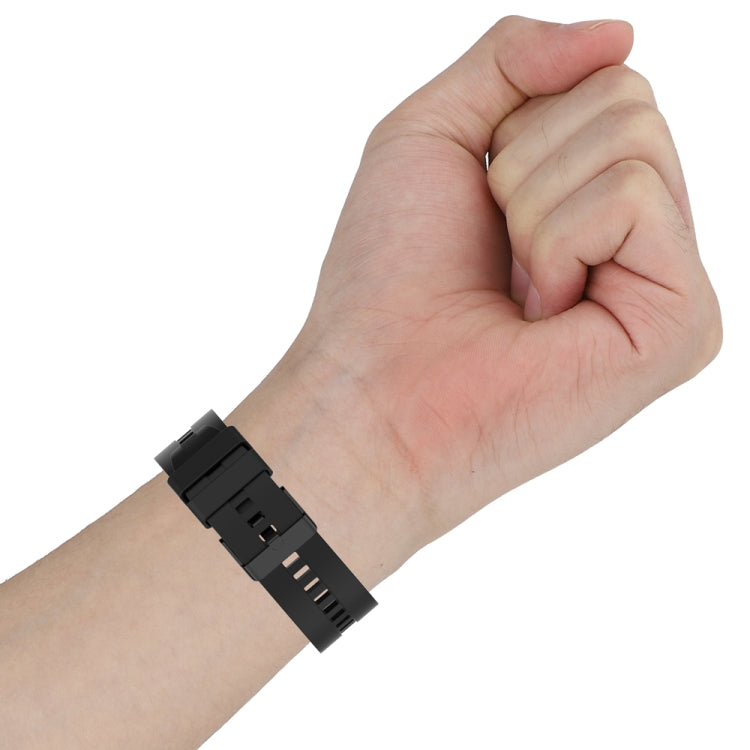 For Huawei Watch Buds 22mm Silicone Black Buckle Watch Band