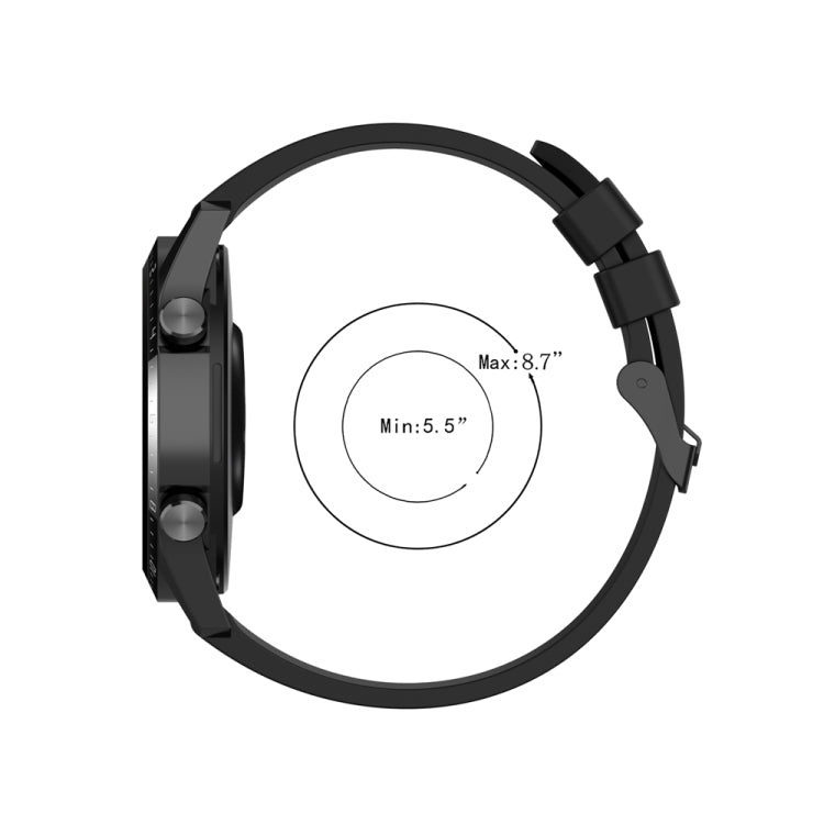For Huawei Watch 3 Pro New 22mm Silicone Black Buckle Watch Band
