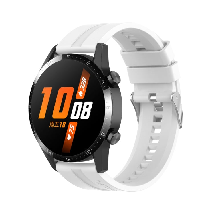 For Huawei Watch Buds / Watch 3 Pro New 22mm Silicone Silver Buckle Watch Band
