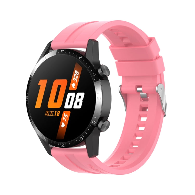 For Huawei Watch Buds / Watch 3 Pro New 22mm Silicone Silver Buckle Watch Band