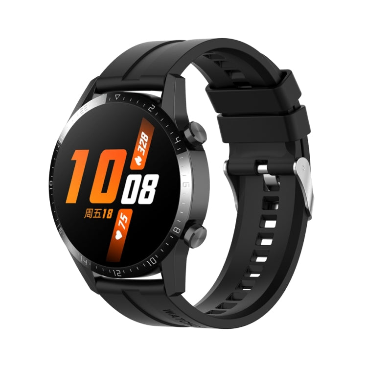 For Huawei Watch Buds / Watch 3 Pro New 22mm Silicone Silver Buckle Watch Band