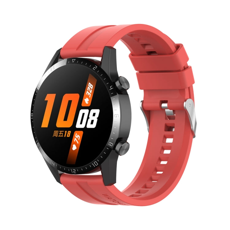 For Huawei Watch Buds / Watch 3 Pro New 22mm Silicone Silver Buckle Watch Band