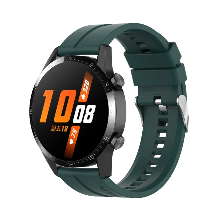 For Huawei Watch Buds / Watch 3 Pro New 22mm Silicone Silver Buckle Watch Band