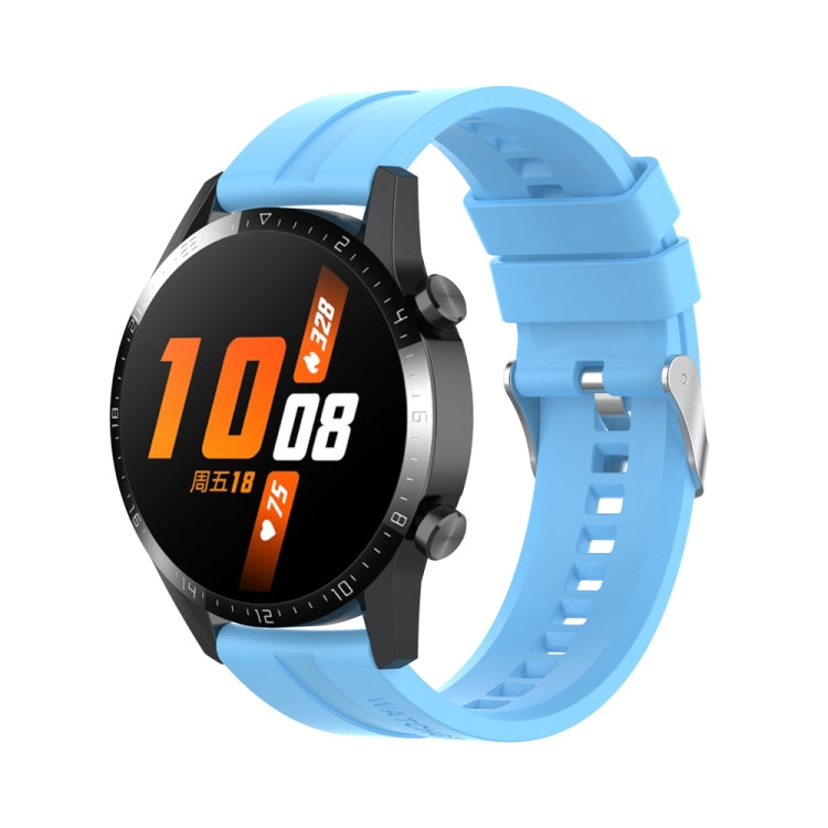 For Huawei Watch Buds / Watch 3 Pro New 22mm Silicone Silver Buckle Watch Band