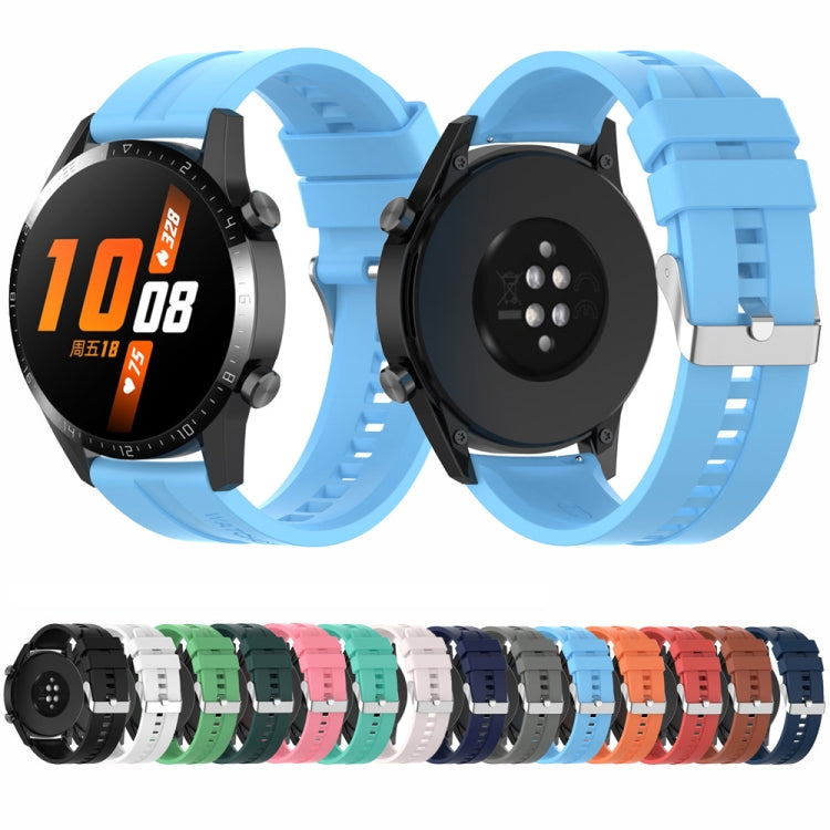 For Huawei Watch Buds / Watch 3 Pro New 22mm Silicone Silver Buckle Watch Band
