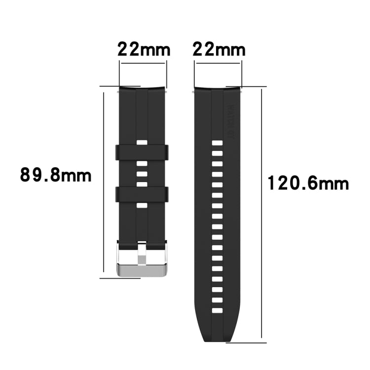 For Huawei Watch Buds / Watch 3 Pro New 22mm Silicone Silver Buckle Watch Band