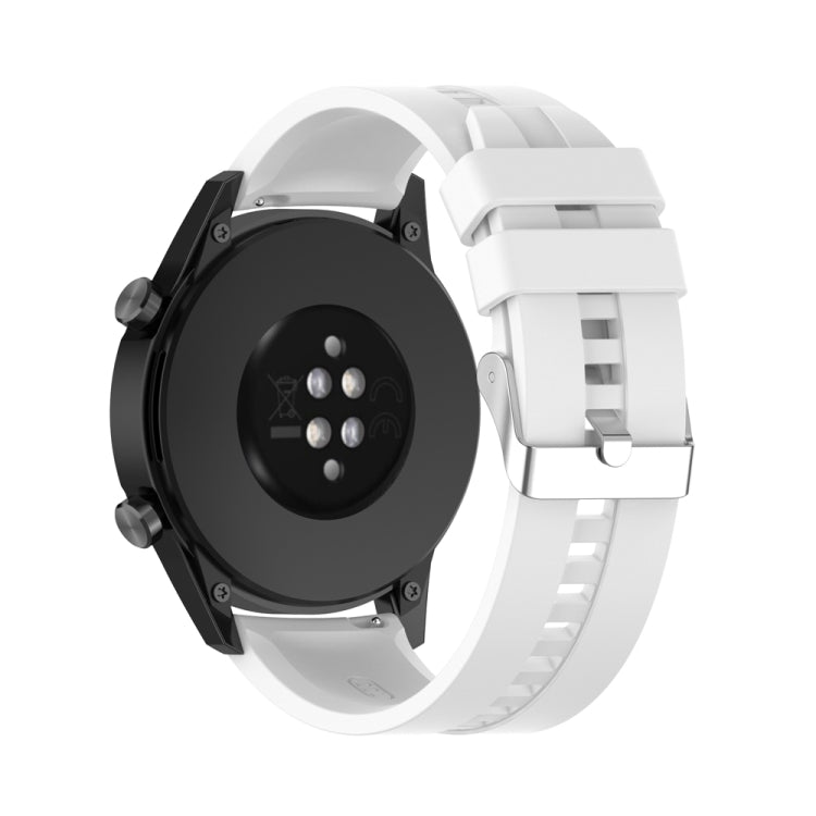 For Huawei Watch Buds / Watch 3 Pro New 20mm Silicone Silver Buckle Watch Band