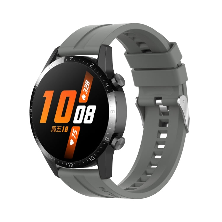 For Huawei Watch Buds / Watch 3 Pro New 20mm Silicone Silver Buckle Watch Band