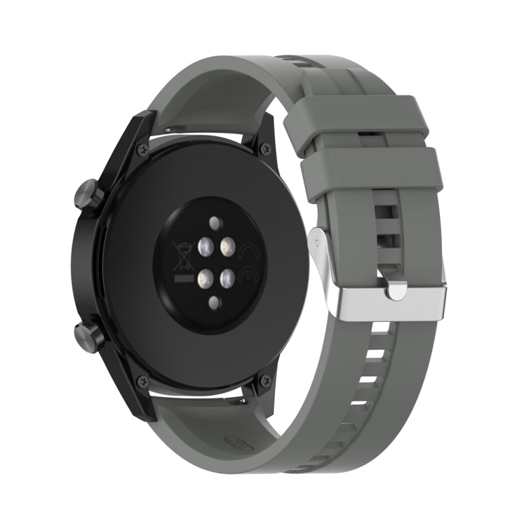 For Huawei Watch Buds / Watch 3 Pro New 20mm Silicone Silver Buckle Watch Band