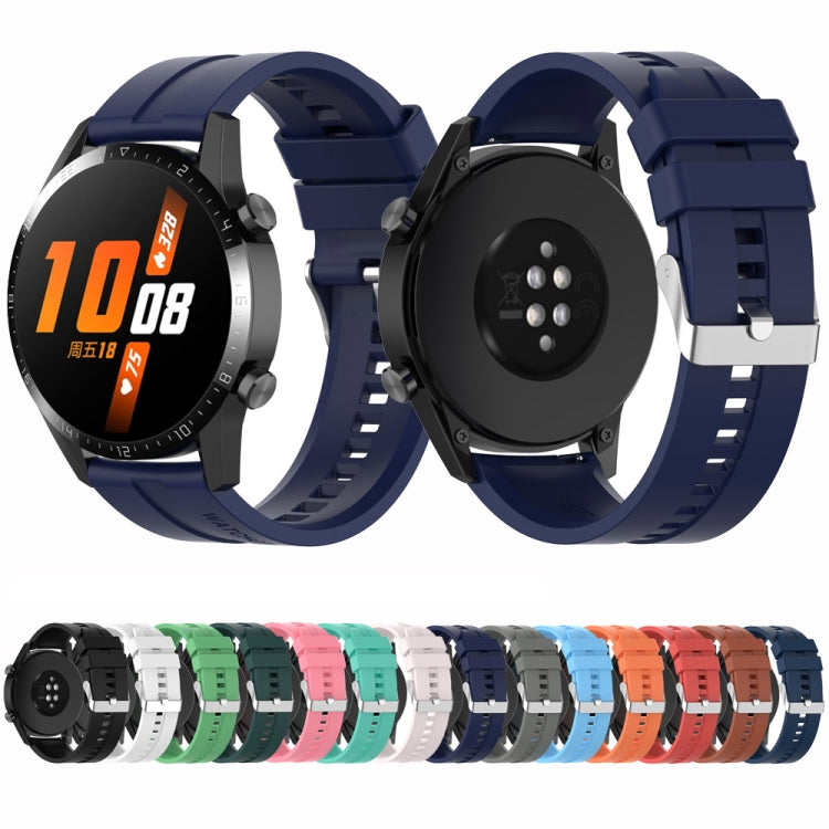 For Huawei Watch Buds / Watch 3 Pro New 20mm Silicone Silver Buckle Watch Band
