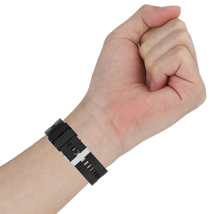 For Huawei Watch Buds / Watch 3 Pro New 20mm Silicone Silver Buckle Watch Band