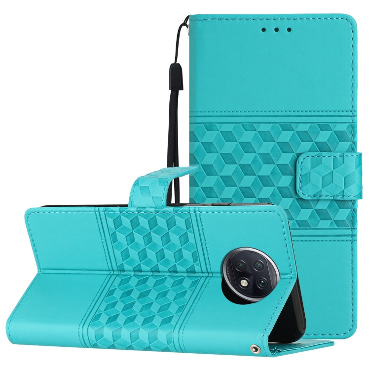 For Xiaomi Redmi Note 9 5G / Note 9T Diamond Embossed Skin Feel Leather Phone Case with Lanyard