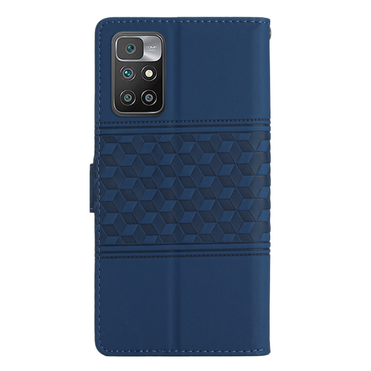 For Xiaomi Redmi 10 Diamond Embossed Skin Feel Leather Phone Case with Lanyard