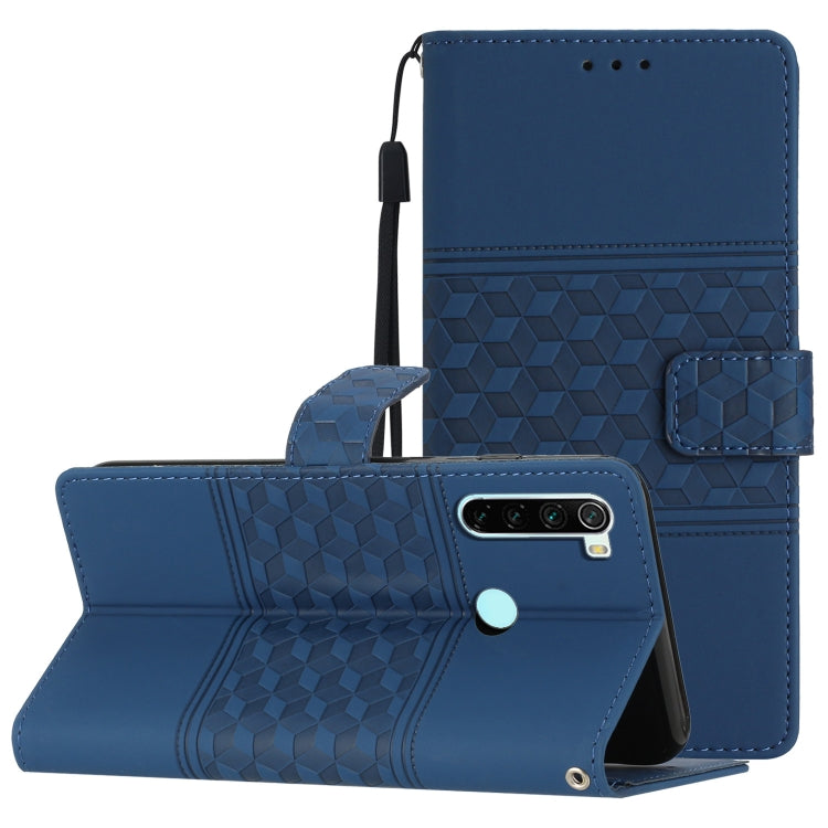 For Xiaomi Redmi Note 8T Diamond Embossed Skin Feel Leather Phone Case with Lanyard