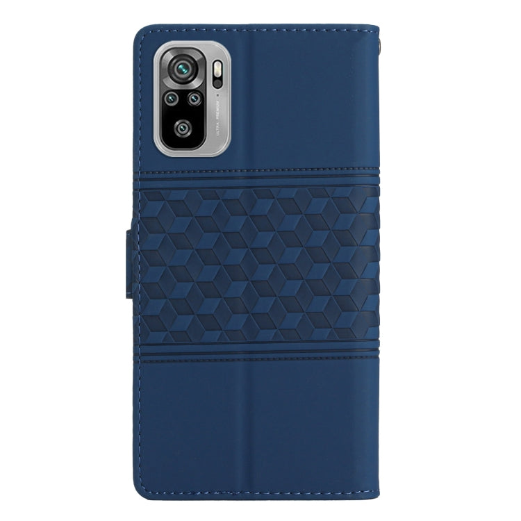 For Xiaomi Redmi Note 10 / Note 10S Diamond Embossed Skin Feel Leather Phone Case with Lanyard